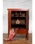 Chinese Red Lacquer Qing Dynasty Cabinet with Faint Hand-Painted Palace Scenes-7. Asian & Chinese Furniture, Art, Antiques, Vintage Home Décor for sale at FEA Home