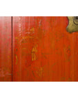 Chinese Red Lacquer Qing Dynasty Cabinet with Faint Hand-Painted Palace Scenes-9. Asian & Chinese Furniture, Art, Antiques, Vintage Home Décor for sale at FEA Home