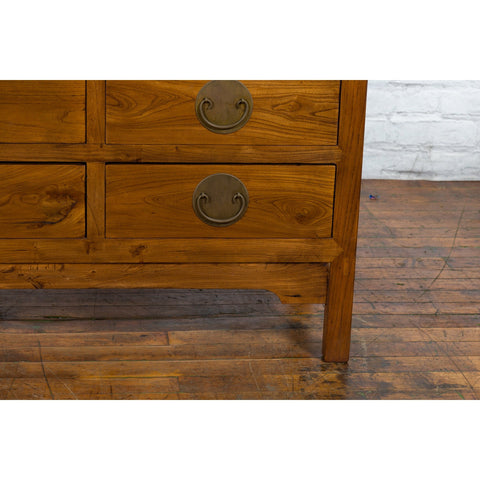 Large Chinese Qing Dynasty 1800s Oak Wood Compound Cabinet with Brass Medallions - Antique Chinese and Vintage Asian Furniture for Sale at FEA Home