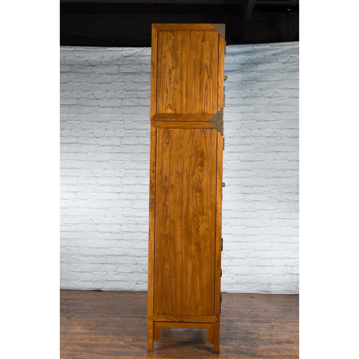 Large Chinese Qing Dynasty 1800s Oak Wood Compound Cabinet with Brass Medallions-17. Asian &amp; Chinese Furniture, Art, Antiques, Vintage Home Décor for sale at FEA Home