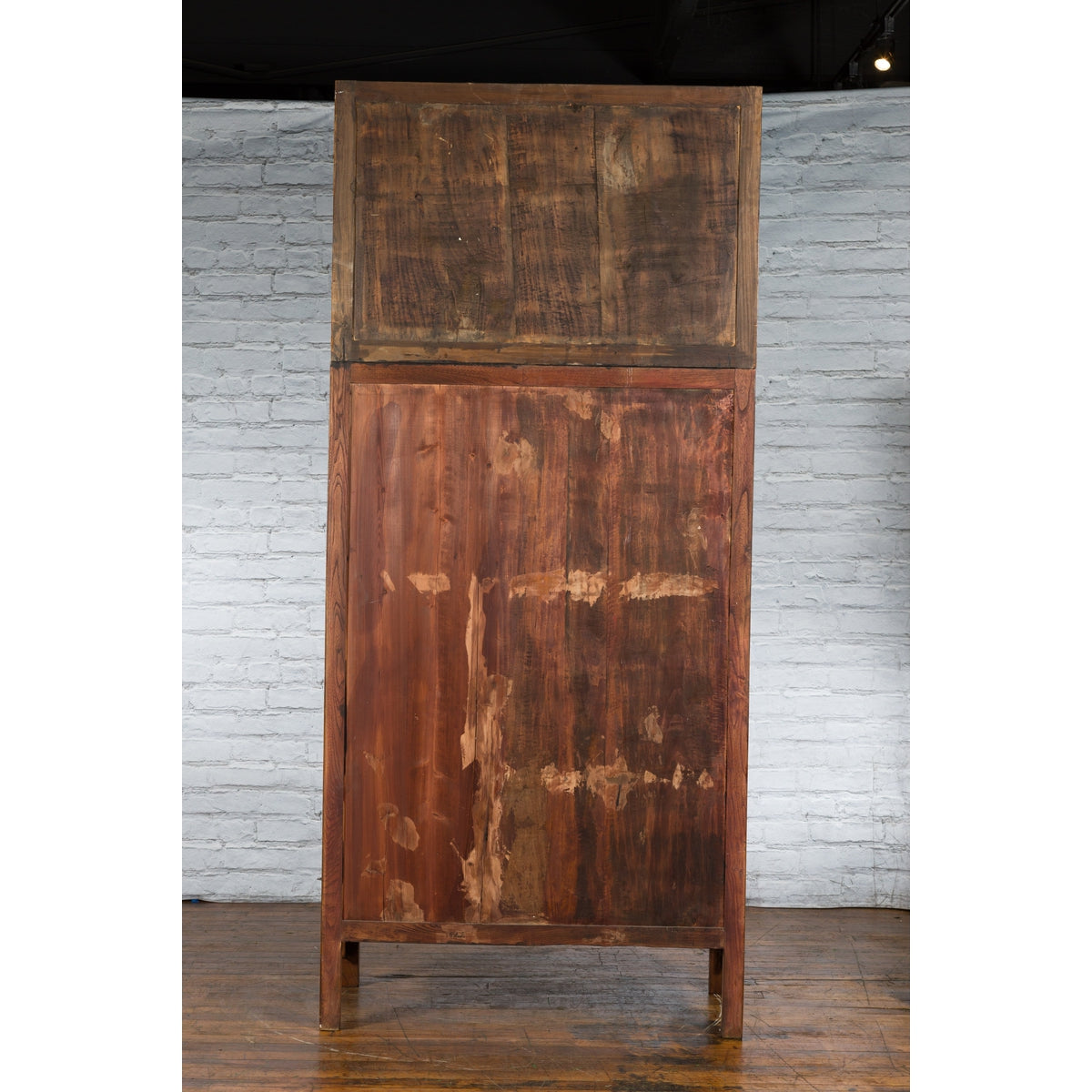 Large Chinese Qing Dynasty 1800s Oak Wood Compound Cabinet with Brass Medallions-18. Asian &amp; Chinese Furniture, Art, Antiques, Vintage Home Décor for sale at FEA Home