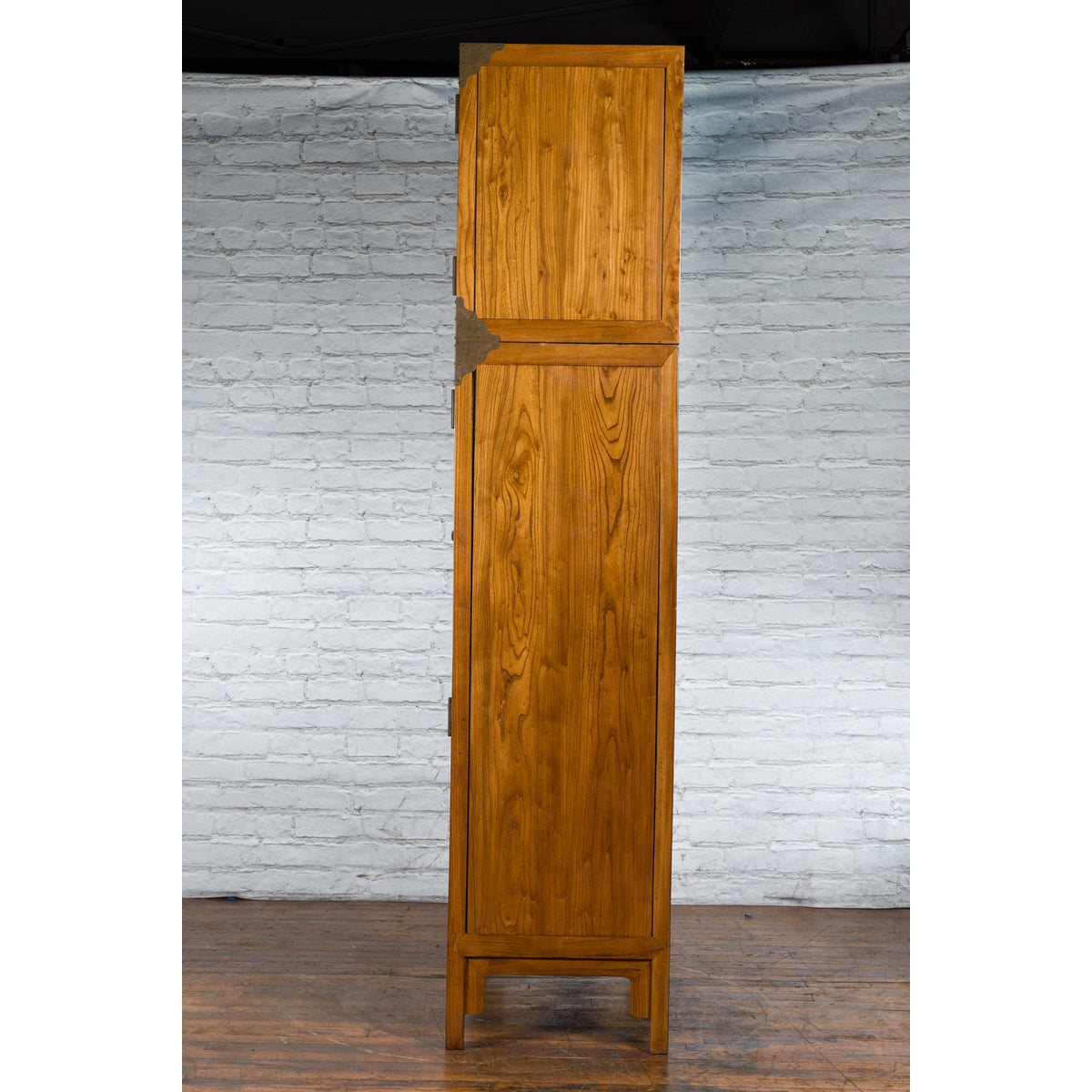 Large Chinese Qing Dynasty 1800s Oak Wood Compound Cabinet with Brass Medallions-19. Asian &amp; Chinese Furniture, Art, Antiques, Vintage Home Décor for sale at FEA Home