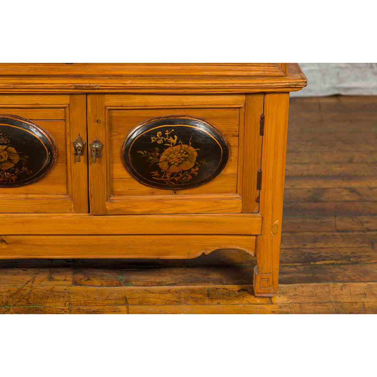 Tall Chinese 19th Century Qing Dynasty Wooden Cabinet with Chinoiserie Panels-11. Asian &amp; Chinese Furniture, Art, Antiques, Vintage Home Décor for sale at FEA Home