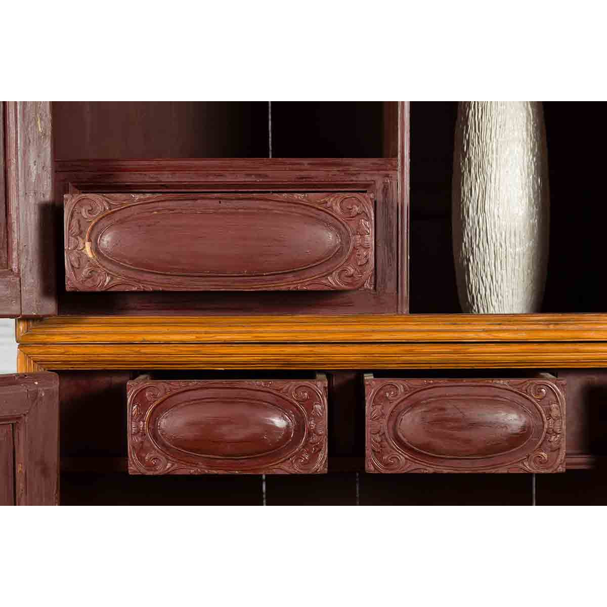Tall Chinese 19th Century Qing Dynasty Wooden Cabinet with Chinoiserie Panels-13. Asian &amp; Chinese Furniture, Art, Antiques, Vintage Home Décor for sale at FEA Home