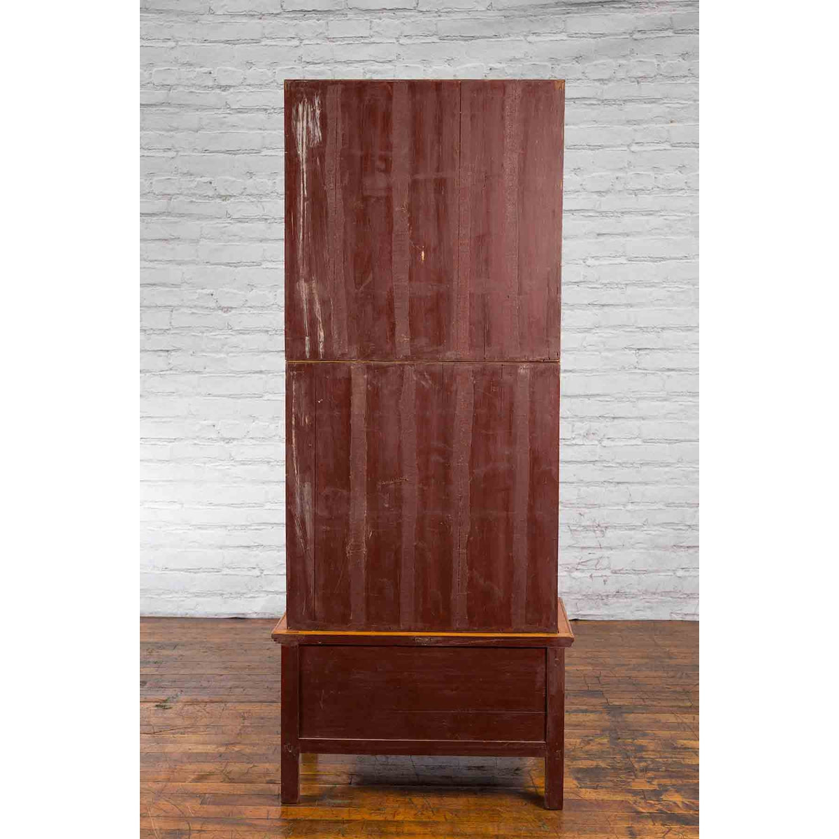 Tall Chinese 19th Century Qing Dynasty Wooden Cabinet with Chinoiserie Panels-16. Asian &amp; Chinese Furniture, Art, Antiques, Vintage Home Décor for sale at FEA Home