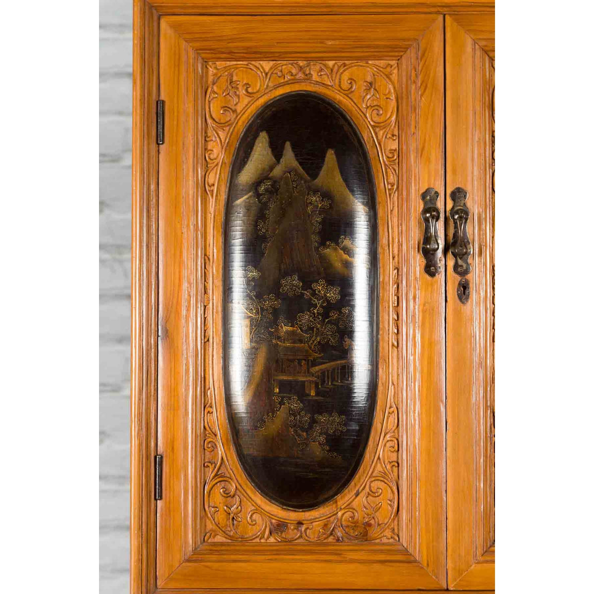 Tall Chinese 19th Century Qing Dynasty Wooden Cabinet with Chinoiserie Panels-6. Asian &amp; Chinese Furniture, Art, Antiques, Vintage Home Décor for sale at FEA Home