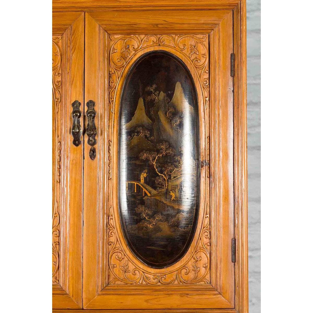 Tall Chinese 19th Century Qing Dynasty Wooden Cabinet with Chinoiserie Panels-7. Asian &amp; Chinese Furniture, Art, Antiques, Vintage Home Décor for sale at FEA Home