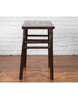Chinese Early 20th Century Dark Lacquer Wine Console Table with Carved Apron-12. Asian & Chinese Furniture, Art, Antiques, Vintage Home Décor for sale at FEA Home