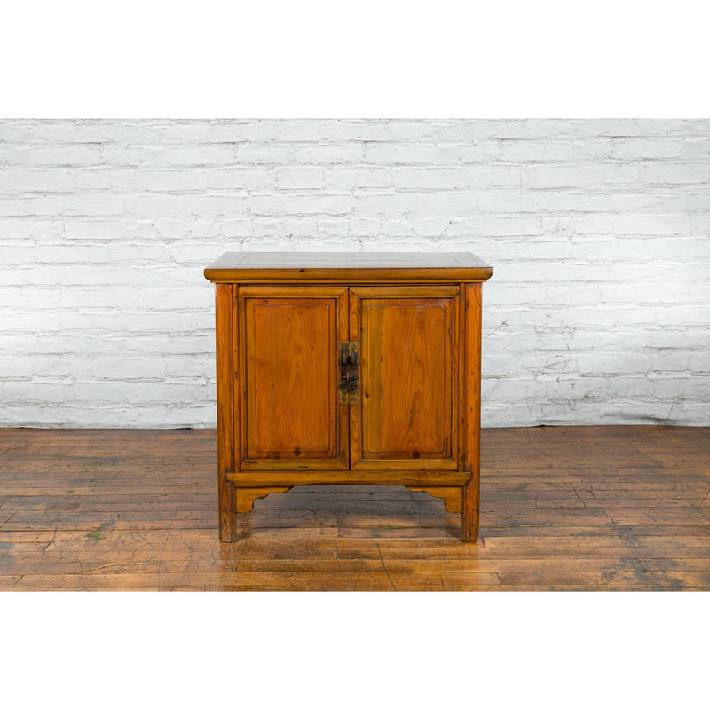 Chinese Early 20th Century Natural Lacquer Side Table with Brass Hardware-11. Asian & Chinese Furniture, Art, Antiques, Vintage Home Décor for sale at FEA Home