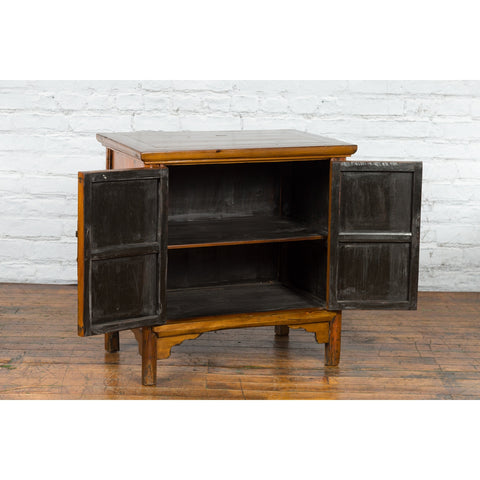Chinese Early 20th Century Natural Lacquer Side Table with Brass Hardware-13. Asian & Chinese Furniture, Art, Antiques, Vintage Home Décor for sale at FEA Home