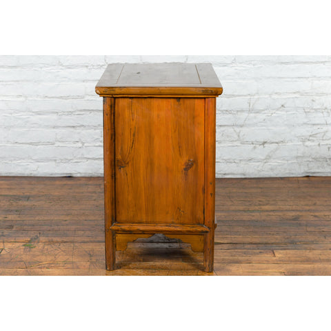 Chinese Early 20th Century Natural Lacquer Side Table with Brass Hardware-14. Asian & Chinese Furniture, Art, Antiques, Vintage Home Décor for sale at FEA Home