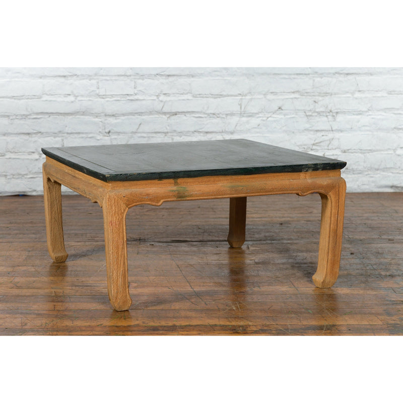 Ming Dynasty Style Coffee Table with Green Lacquer Top and Natural Patina - Antique Chinese and Vintage Asian Furniture for Sale at FEA Home