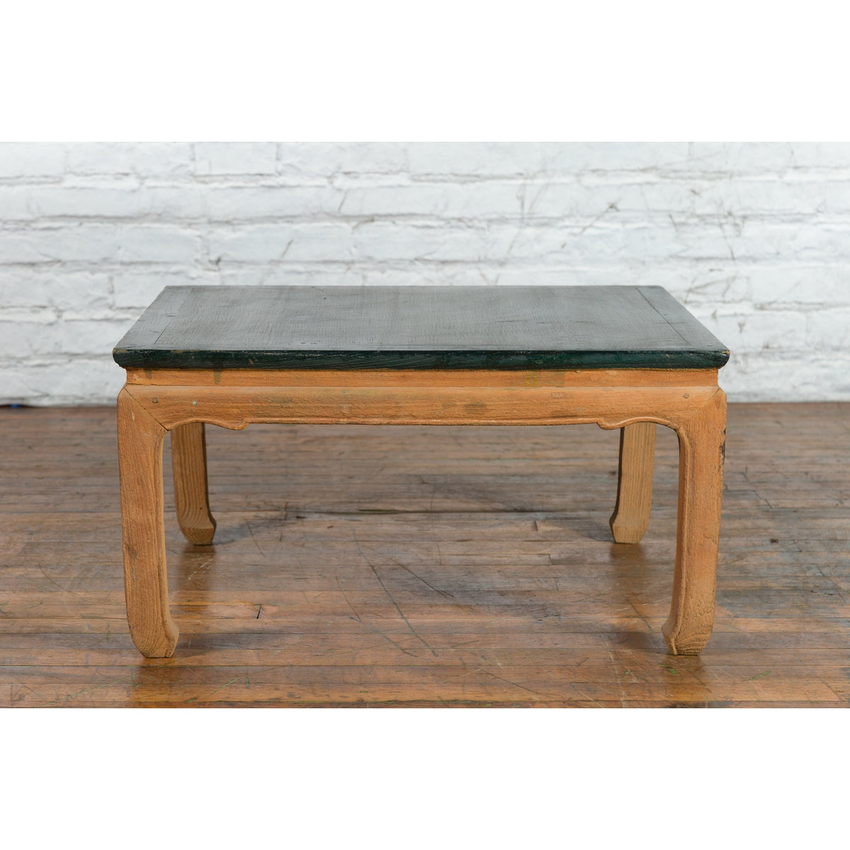 Ming Dynasty Style Coffee Table with Green Lacquer Top and Natural Patina-13. Asian &amp; Chinese Furniture, Art, Antiques, Vintage Home Décor for sale at FEA Home