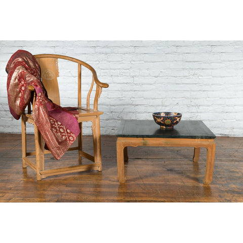 Ming Dynasty Style Coffee Table with Green Lacquer Top and Natural Patina - Antique Chinese and Vintage Asian Furniture for Sale at FEA Home