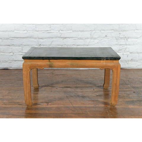 Ming Dynasty Style Coffee Table with Green Lacquer Top and Natural Patina - Antique Chinese and Vintage Asian Furniture for Sale at FEA Home