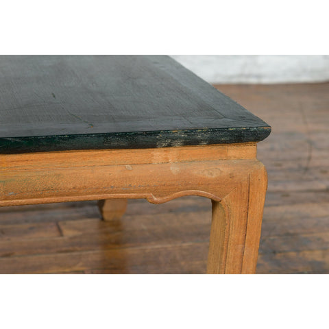 Ming Dynasty Style Coffee Table with Green Lacquer Top and Natural Patina - Antique Chinese and Vintage Asian Furniture for Sale at FEA Home