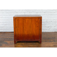 Antique Chinese Side Cabinet with Carved Panels, Gilt Accents and Hidden Drawers