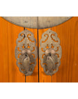 Large Chinese Qing Dynasty 19th Century Elmwood Armoire with Medallion Hardware-13. Asian & Chinese Furniture, Art, Antiques, Vintage Home Décor for sale at FEA Home