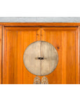Large Chinese Qing Dynasty 19th Century Elmwood Armoire with Medallion Hardware-6. Asian & Chinese Furniture, Art, Antiques, Vintage Home Décor for sale at FEA Home