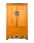 Chinese Qing Dynasty 19th Century Elmwood Cabinet with Carved Apron-1. Asian & Chinese Furniture, Art, Antiques, Vintage Home Décor for sale at FEA Home