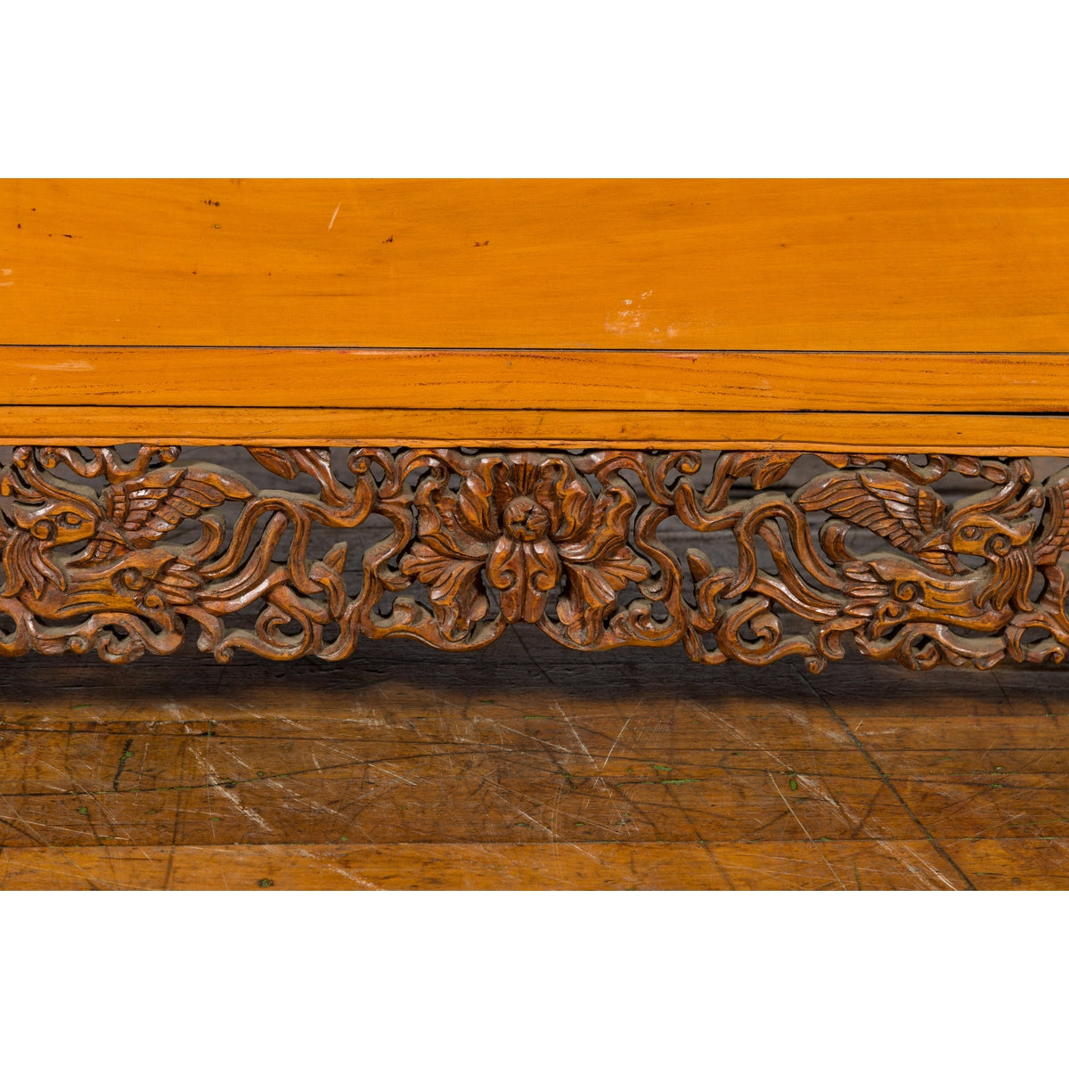 Chinese Qing Dynasty 19th Century Elmwood Cabinet with Carved Apron-9. Asian &amp; Chinese Furniture, Art, Antiques, Vintage Home Décor for sale at FEA Home