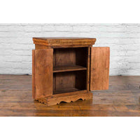 Small Rustic Indian Vintage Sheesham Wood Single Cabinet with Iron Hardware