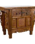 Chinese Qing Dynasty 19th Century Altar Coffer with Carved Geometric Motifs-1. Asian & Chinese Furniture, Art, Antiques, Vintage Home Décor for sale at FEA Home