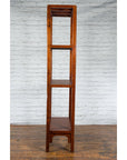 Chinese Early 20th Century Wooden Bookcase with Woven Rattan Shelves and Apron-11. Asian & Chinese Furniture, Art, Antiques, Vintage Home Décor for sale at FEA Home
