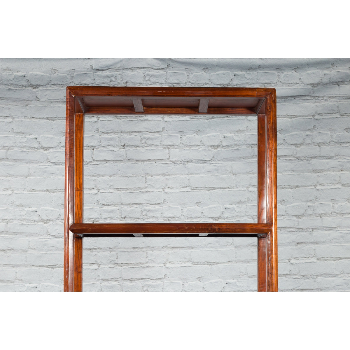 Chinese Early 20th Century Wooden Bookcase with Woven Rattan Shelves and Apron-6. Asian &amp; Chinese Furniture, Art, Antiques, Vintage Home Décor for sale at FEA Home
