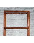 Chinese Early 20th Century Wooden Bookcase with Woven Rattan Shelves and Apron-6. Asian & Chinese Furniture, Art, Antiques, Vintage Home Décor for sale at FEA Home