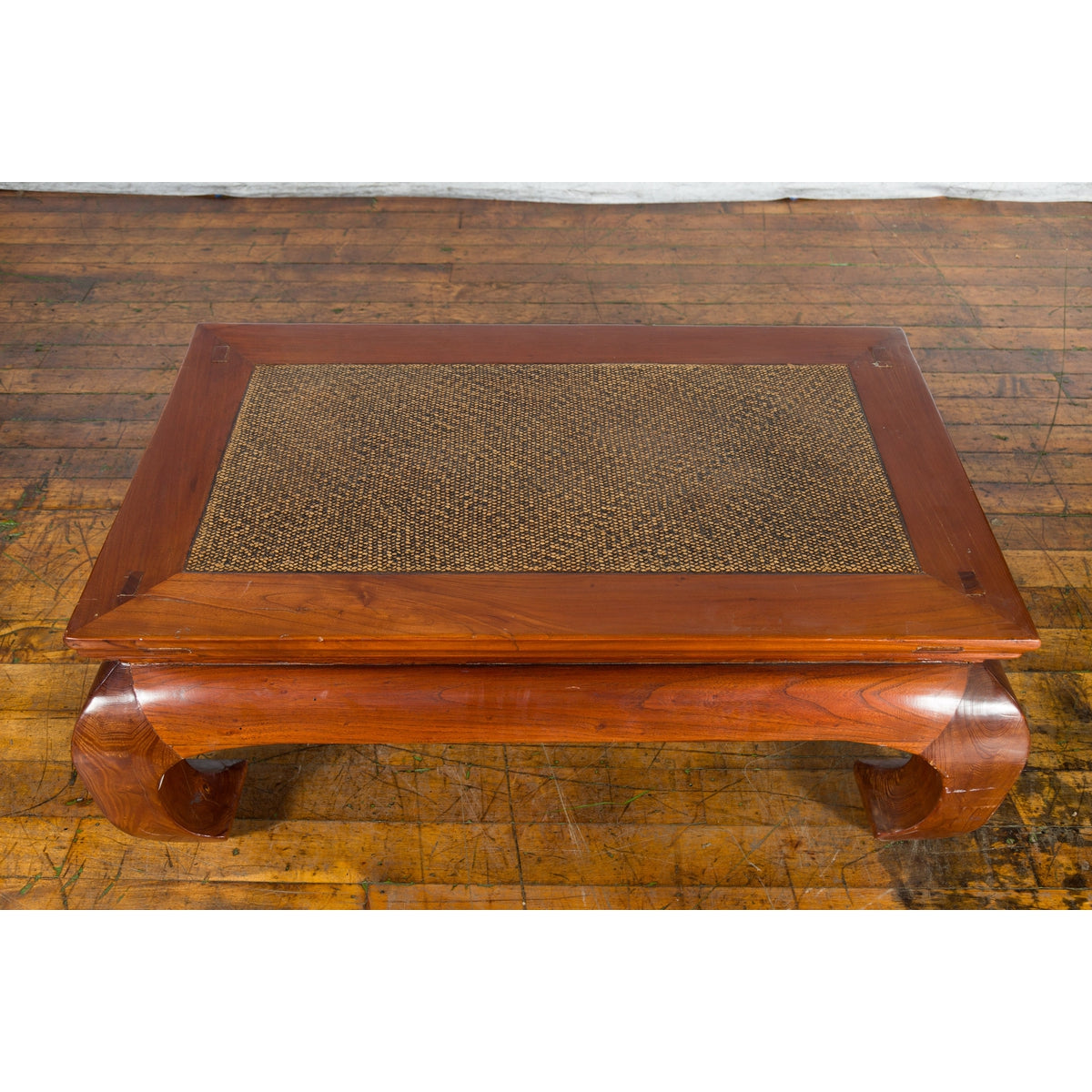 Chinese 19th Century Qing Dynasty Coffee Table with Rattan Top and Chow Legs-11. Asian &amp; Chinese Furniture, Art, Antiques, Vintage Home Décor for sale at FEA Home