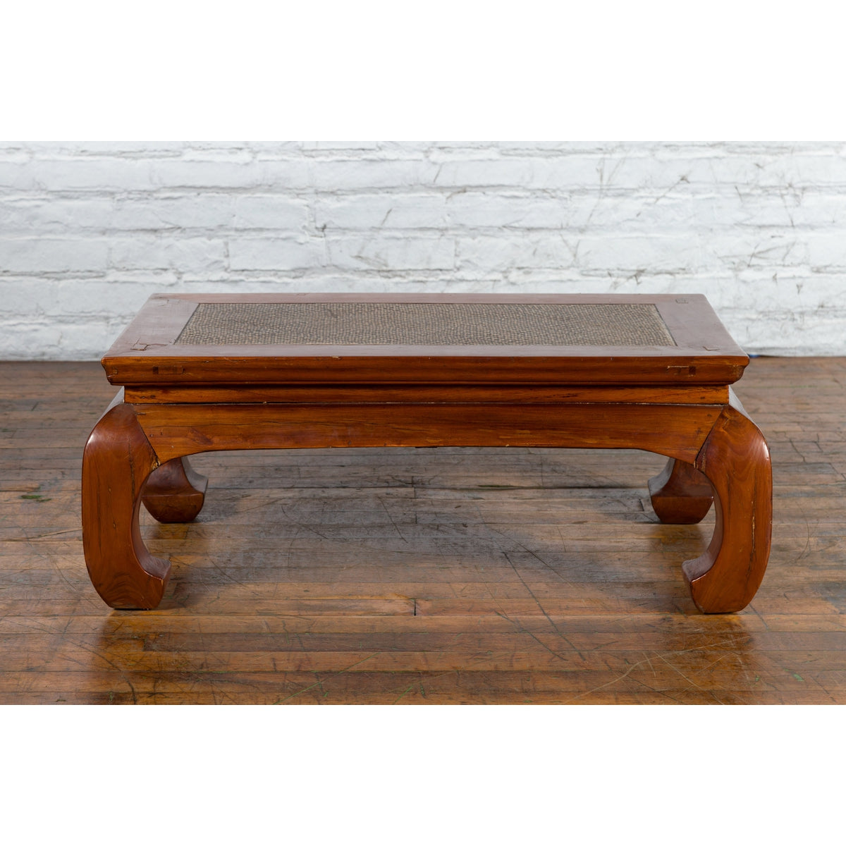 Chinese 19th Century Qing Dynasty Coffee Table with Rattan Top and Chow Legs-16. Asian &amp; Chinese Furniture, Art, Antiques, Vintage Home Décor for sale at FEA Home