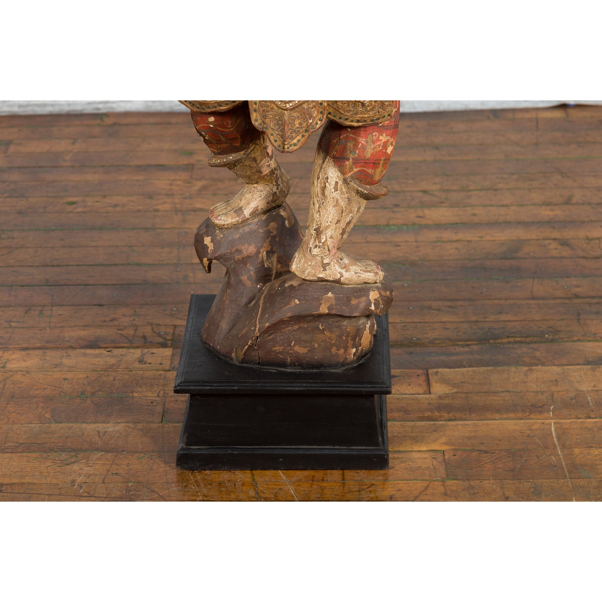 19th Century Balinese Hand-Carved and Painted Wooden Sculpture of a Young Dancer-10. Asian &amp; Chinese Furniture, Art, Antiques, Vintage Home Décor for sale at FEA Home