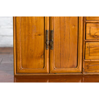 Chinese Elmwood Early 20th Century Makeup Chest with Doors and Drawers