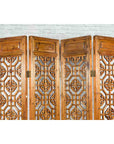 Chinese Early 20th Century Fretwork Four-Panel Screen with Geometric Motifs-5. Asian & Chinese Furniture, Art, Antiques, Vintage Home Décor for sale at FEA Home