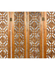 Chinese Early 20th Century Fretwork Four-Panel Screen with Geometric Motifs-6. Asian & Chinese Furniture, Art, Antiques, Vintage Home Décor for sale at FEA Home