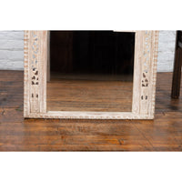 19th Century Painted Thai Mirror with Hand-Carved Scrolling Floral Décor - Antique Chinese and Vintage Asian Furniture for Sale at FEA Home