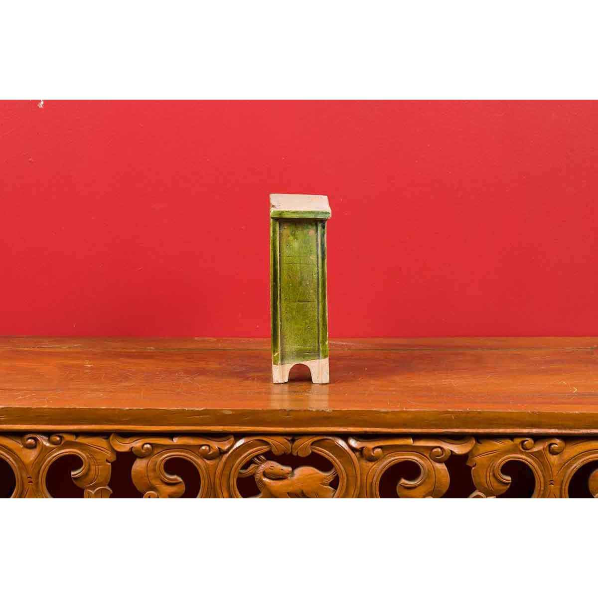 Chinese Ming Dynasty Period Green Glazed Miniature Armoire with Bracket Feet-11. Asian &amp; Chinese Furniture, Art, Antiques, Vintage Home Décor for sale at FEA Home