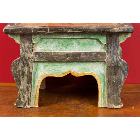 Petite Chinese Ming Dynasty Period Glazed Table with Polychrome Finish-YN3203-7. Asian & Chinese Furniture, Art, Antiques, Vintage Home Décor for sale at FEA Home