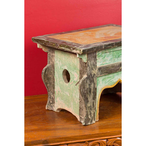 Petite Chinese Ming Dynasty Period Glazed Table with Polychrome Finish-YN3203-9. Asian & Chinese Furniture, Art, Antiques, Vintage Home Décor for sale at FEA Home