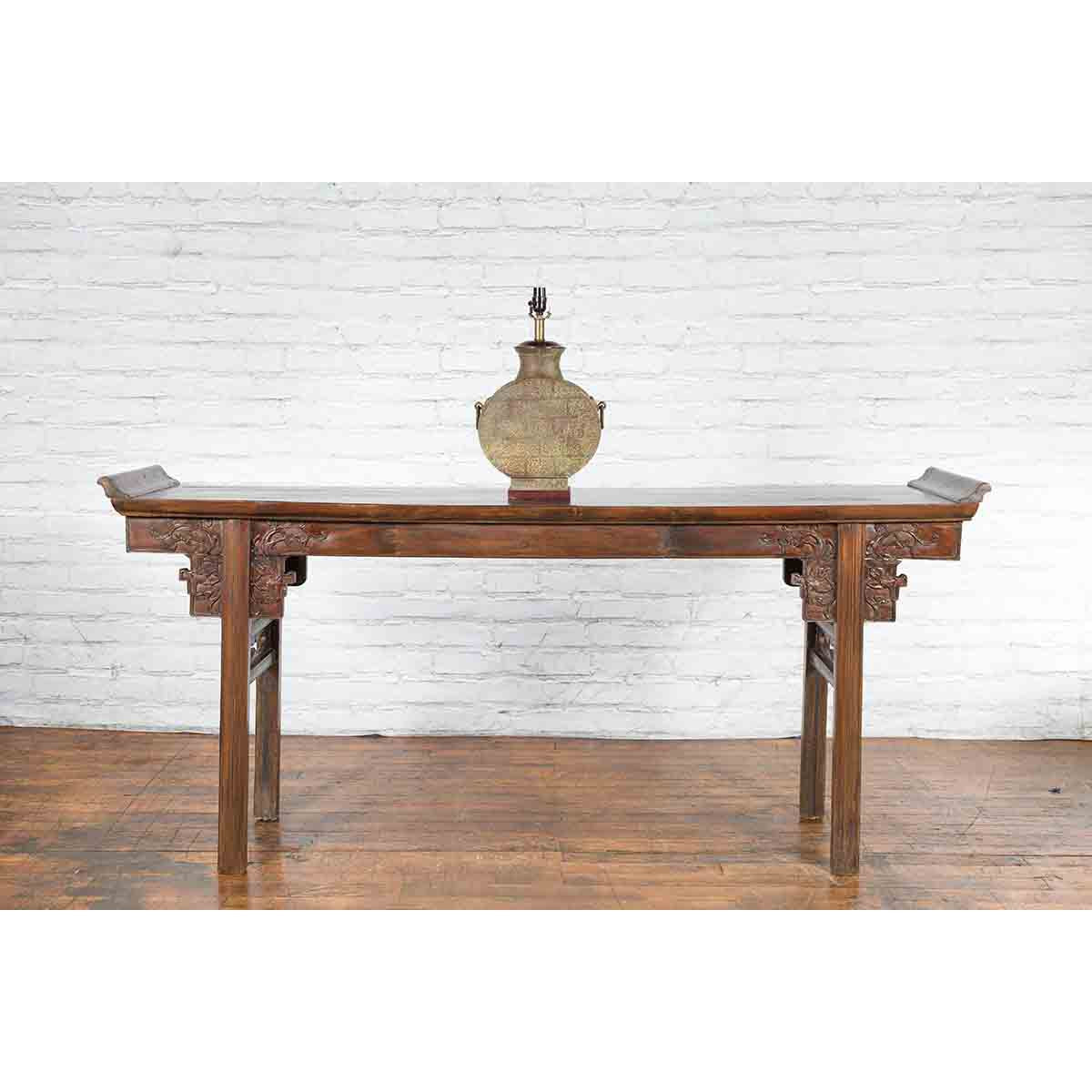 Vintage Bronze Han Style Table Lamp on Wooden Base-3. Asian &amp; Chinese Furniture, Art, Antiques, Vintage Home Décor for sale at FEA Home