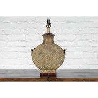 Vintage Bronze Han Style Table Lamp on Wooden Base