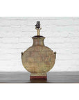 Vintage Bronze Han Style Table Lamp on Wooden Base-4. Asian & Chinese Furniture, Art, Antiques, Vintage Home Décor for sale at FEA Home