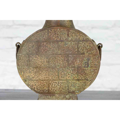 Vintage Bronze Han Style Table Lamp on Wooden Base-YN320-7. Asian & Chinese Furniture, Art, Antiques, Vintage Home Décor for sale at FEA Home