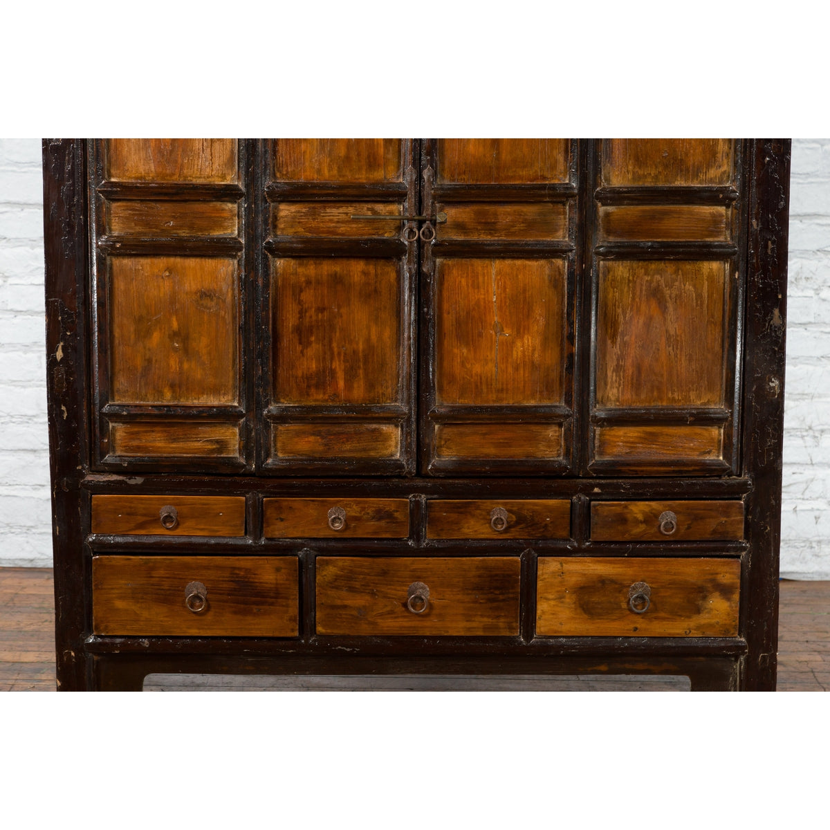 19th Century Chinese Qing Dynasty Armoire Cabinet with 14 Drawers and Two Doors-5. Asian &amp; Chinese Furniture, Art, Antiques, Vintage Home Décor for sale at FEA Home