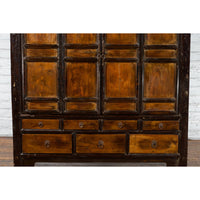 19th Century Chinese Qing Dynasty Armoire Cabinet with 14 Drawers and Two Doors