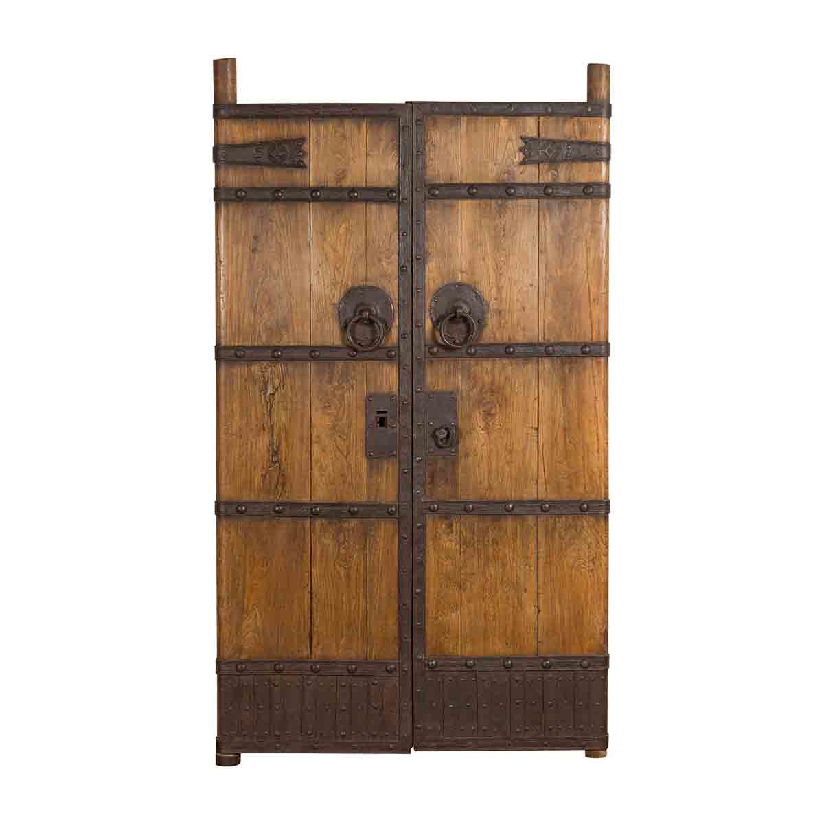 Pair of Chinese 19th Century Qing Dynasty Period Palace Doors with Iron Fittings-1. Asian & Chinese Furniture, Art, Antiques, Vintage Home Décor for sale at FEA Home