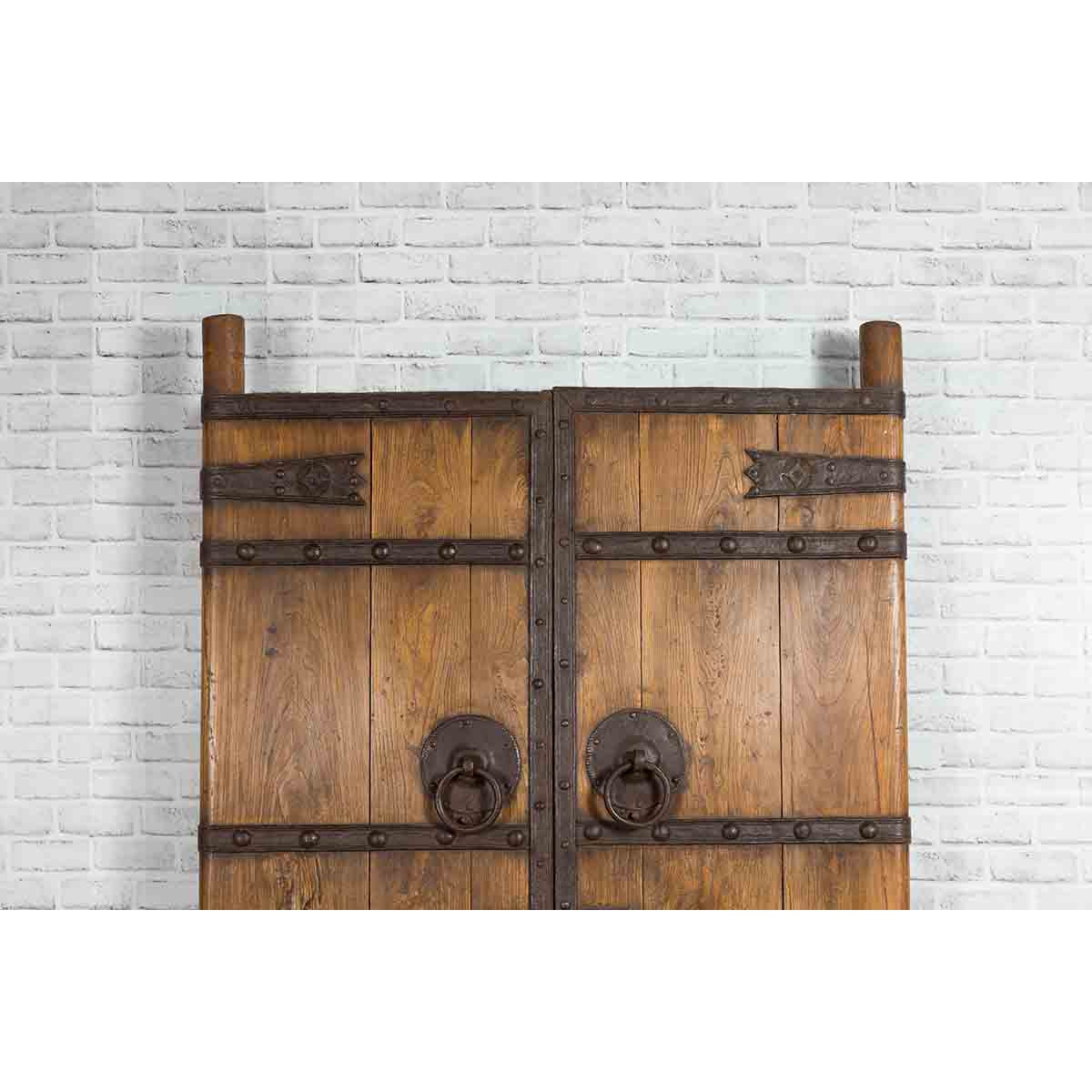 Pair of Chinese 19th Century Qing Dynasty Period Palace Doors with Iron Fittings-6. Asian &amp; Chinese Furniture, Art, Antiques, Vintage Home Décor for sale at FEA Home