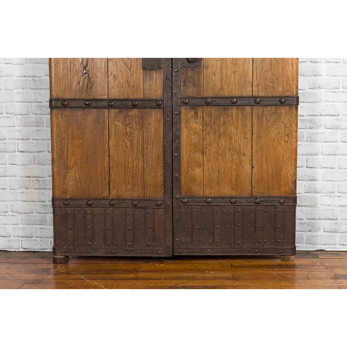 Pair of Chinese 19th Century Qing Dynasty Period Palace Doors with Iron Fittings-8. Asian &amp; Chinese Furniture, Art, Antiques, Vintage Home Décor for sale at FEA Home