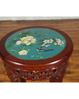 Pair of Antique Chinese Carved Round Stands with Painted Floral and Bird Décor-8. Asian & Chinese Furniture, Art, Antiques, Vintage Home Décor for sale at FEA Home